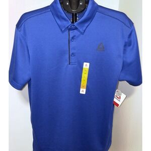 Large‎ 42-44 Mens Reebok Performance 3-Button Polo Short Sleeve Navy Blue